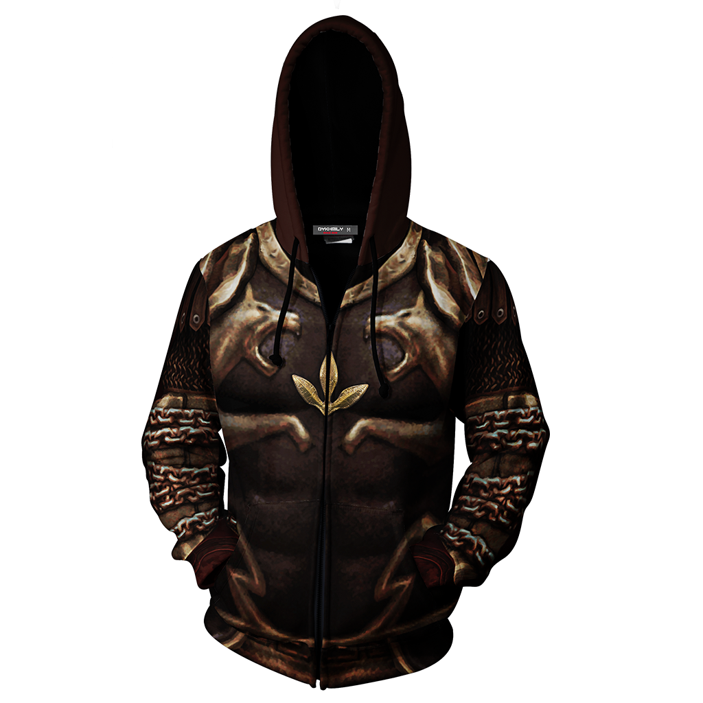God Of War 2 Kratos Armor Cosplay Zip Up Hoodie Jacket