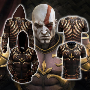God Of War 2 Kratos Armor Cosplay Zip Up Hoodie Jacket