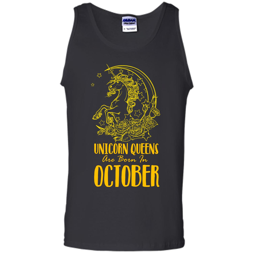 October Unicorn T-shirt Unicorn Queens Are Born In October Black