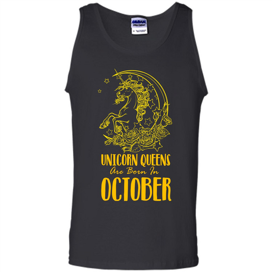 October Unicorn T-shirt Unicorn Queens Are Born In October Black