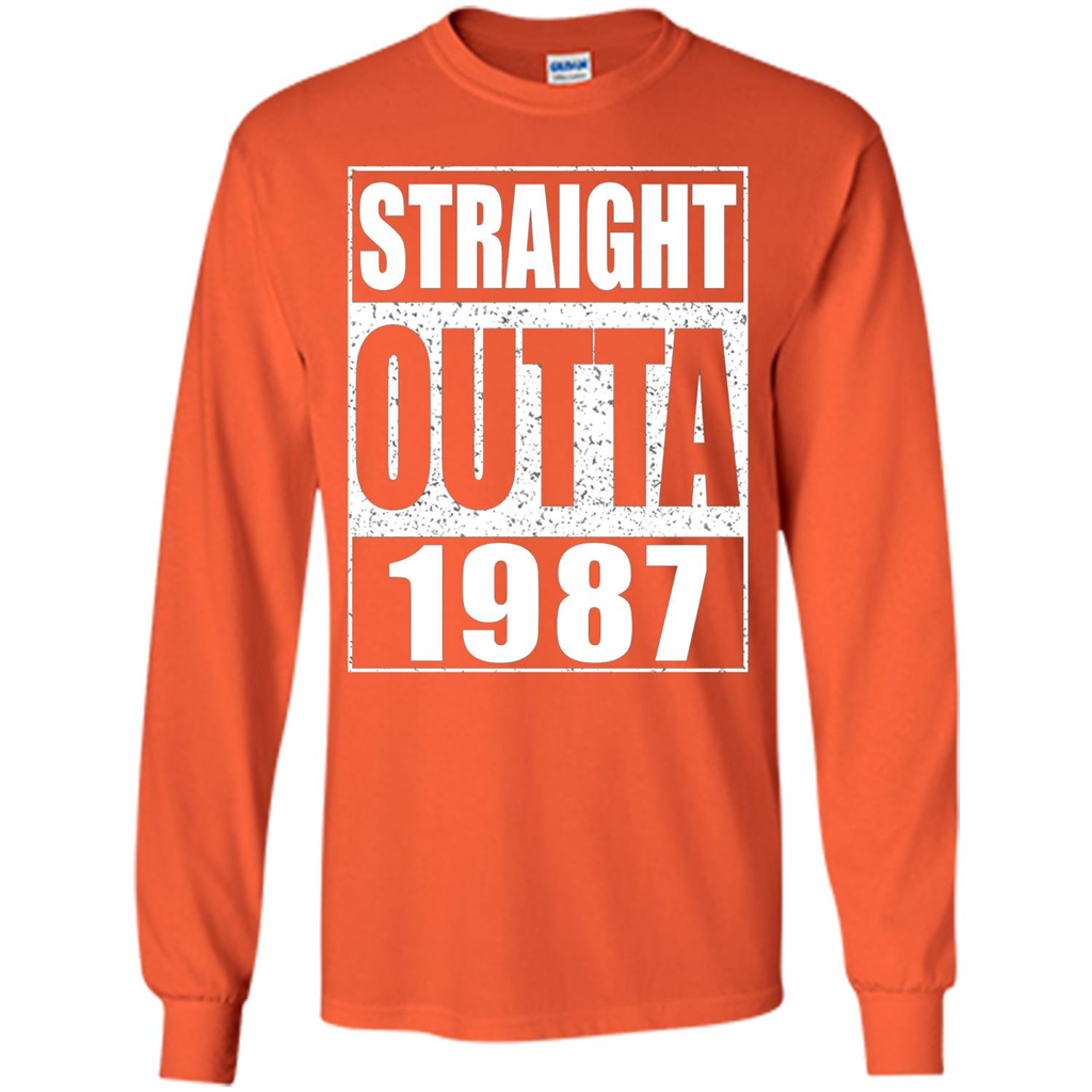 Straight Outta 1987 T-shirt Funny Birthday Gift T-shirt Orange