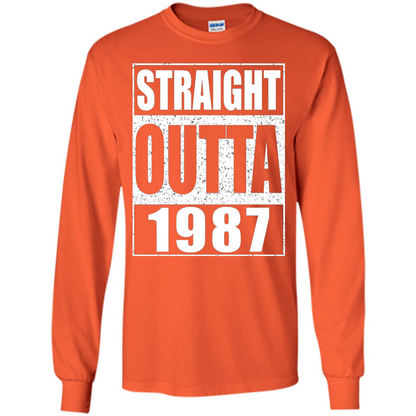 Straight Outta 1987 T-shirt Funny Birthday Gift T-shirt Orange