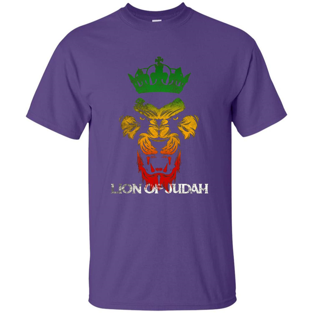 Lion Of Judah Rasta Reggae Roots T-shirt Purple