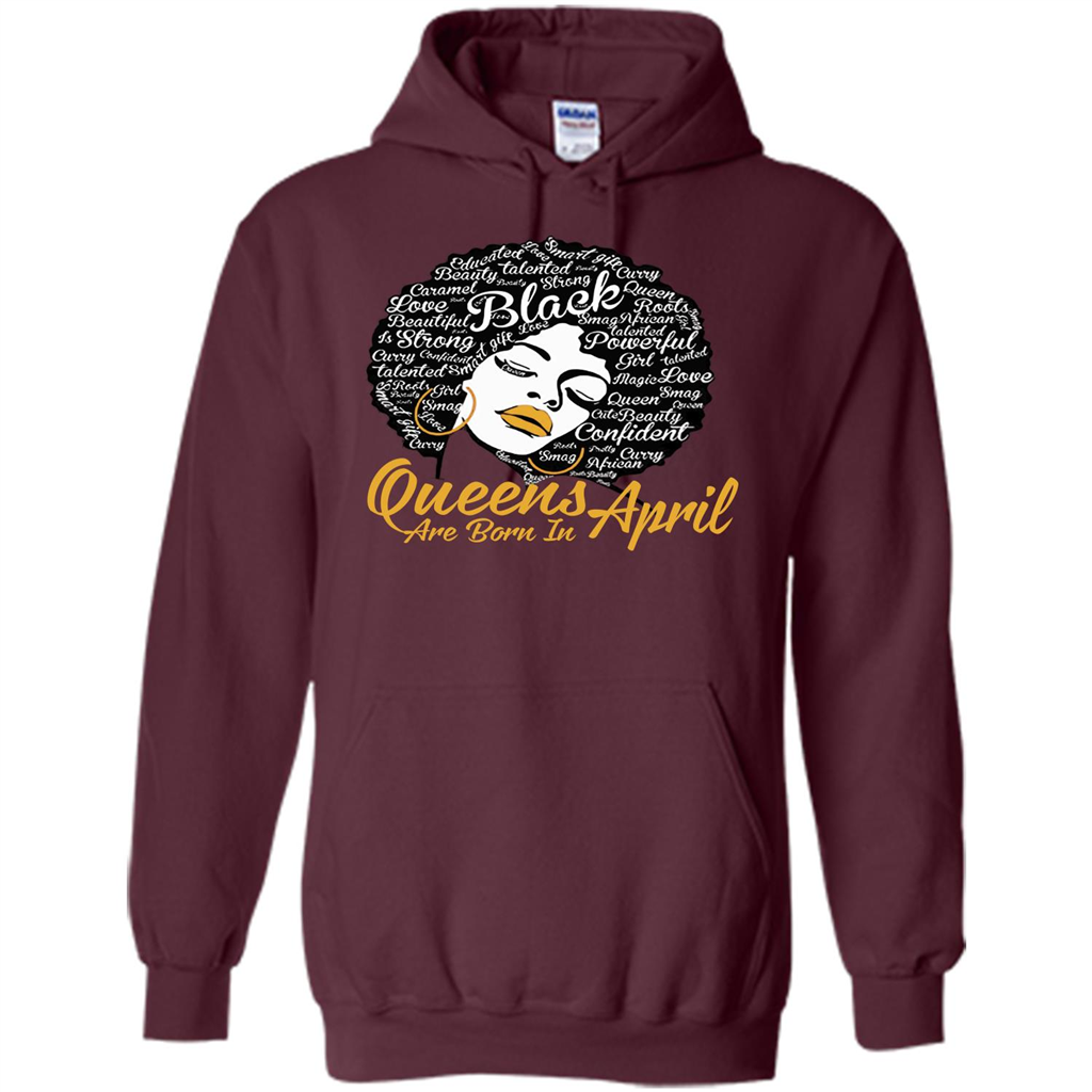 Queen Are Born In April T-shirt Maroon