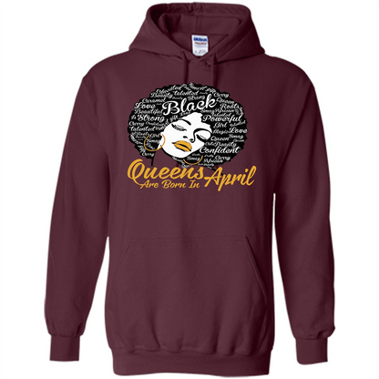 Queen Are Born In April T-shirt Maroon