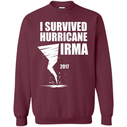 I Survived Hurricane Irma Graphic T-shirt Maroon