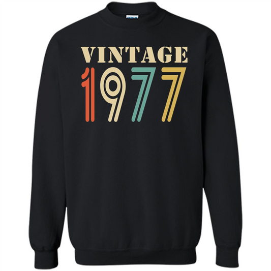 Vintage 1977 Birthday Gift T-shirt Black