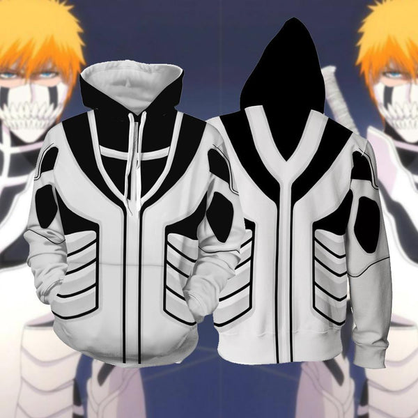 Bleach Vasto Lorde Ichigo Cosplay Zip Up Hoodie Jacket - WackyTee