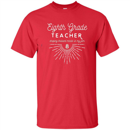Teacher T-Shirts by F5 Eighth Grade Teacher T-shirt Red