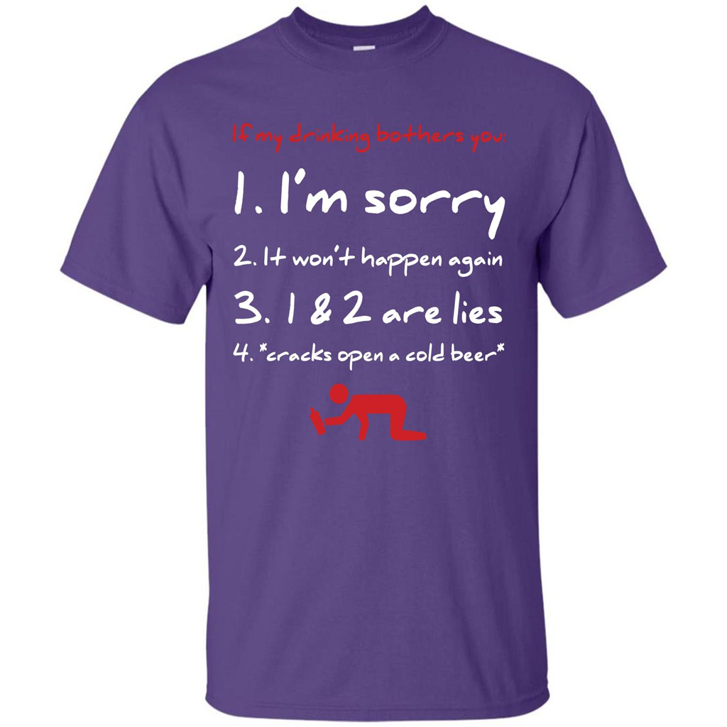 Beer T-shirt If My Drinking Bothers You T-shirt Purple