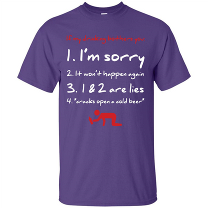 Beer T-shirt If My Drinking Bothers You T-shirt Purple