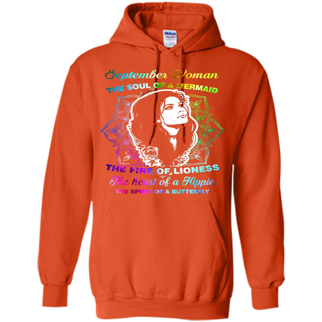 September Woman T-shirt The Heart Of A Hippie Orange