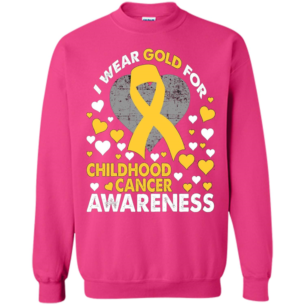 I Wear Gold For Childhood Cancer Awareness T-shirt Heliconia