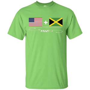 American + Jamaican = Me USA and Jamaica Flags T-shirt