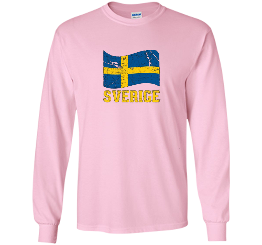 Swedish Flag, Sverige Souvenir Vintage T-Shirt t-shirt Light Pink