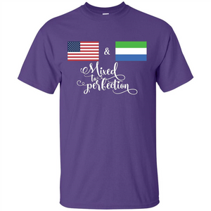 American + Sierra Leone Mixed To Perfection Flag T-Shirt