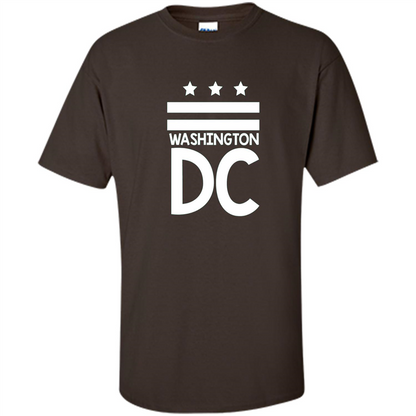 DC Flag T-shirt - Washington DC T-Shirt Dark Chocolate
