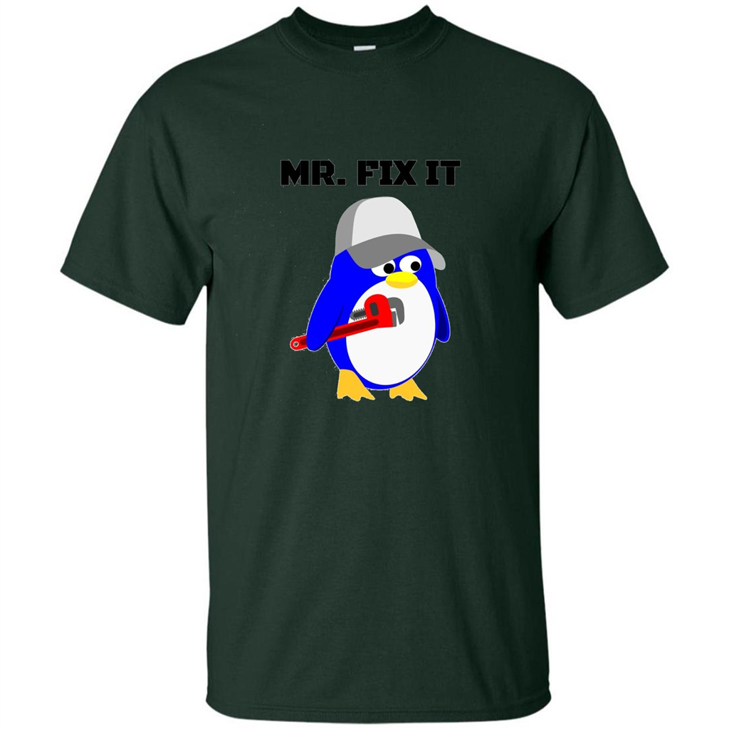 Mr. Fix it Penguin T-shirt Forest Green