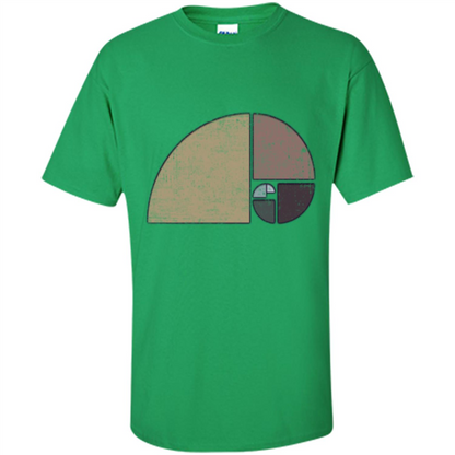 Distressed Geometric Fibonacci Spiral T-sihrt Irish Green