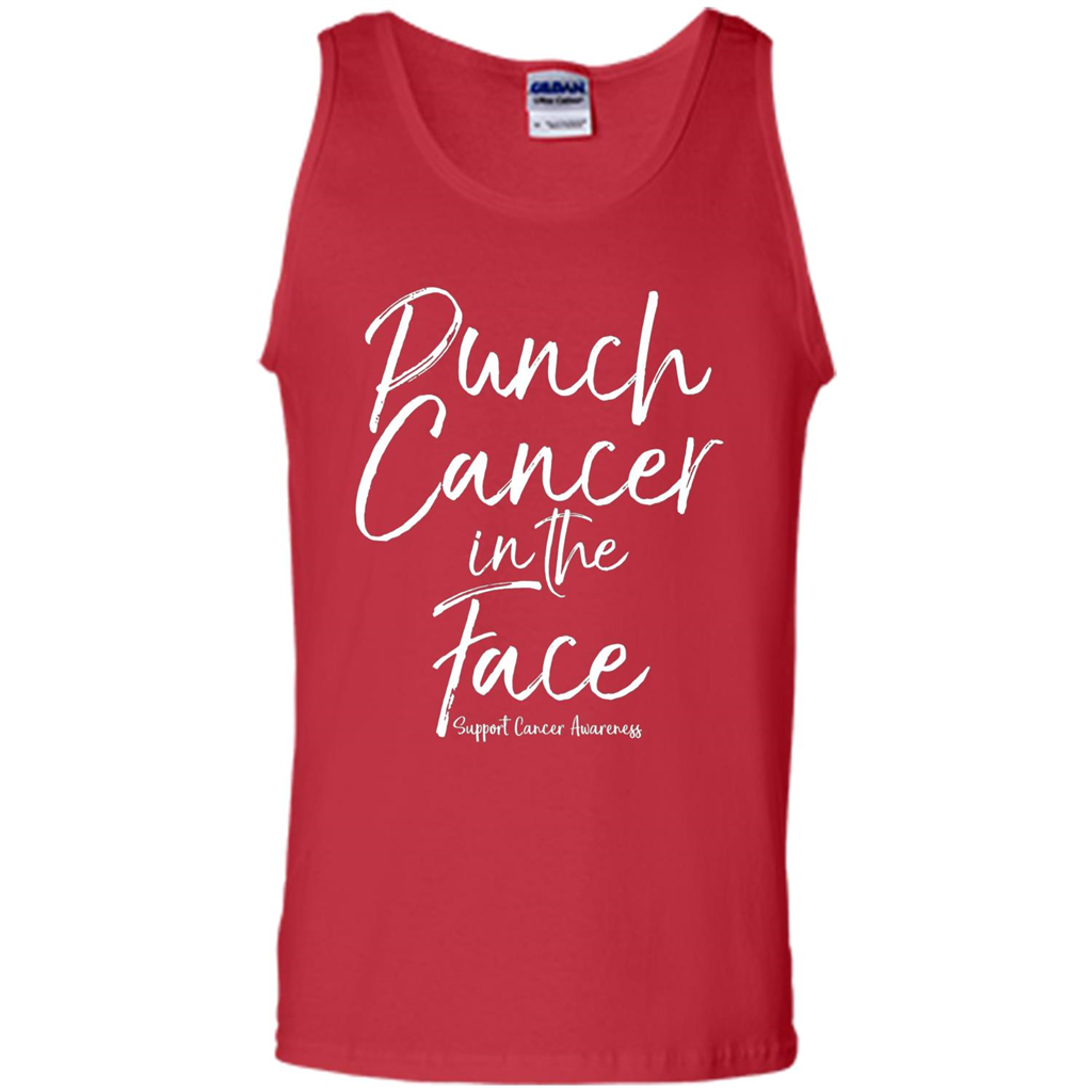 Punch Cancer in the Face Support Cancer Awareness T-shirt Red
