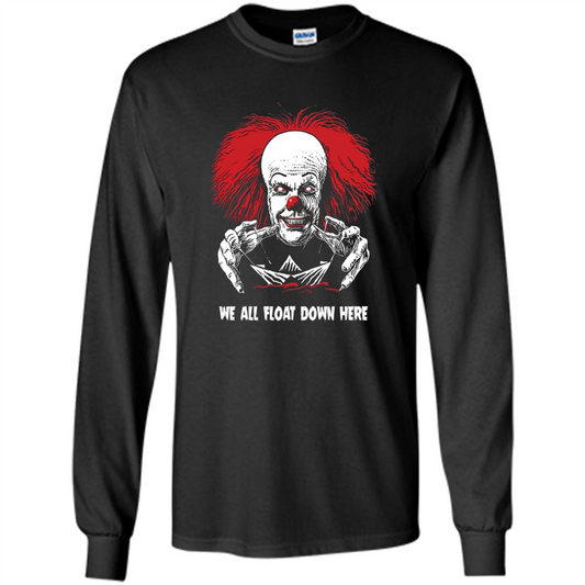 Red Balloon We All Float Down Here T-shirt Horror Halloween T-shirt Black