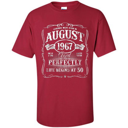 Legends Were Born In August 1967 T-shirt Cardinal