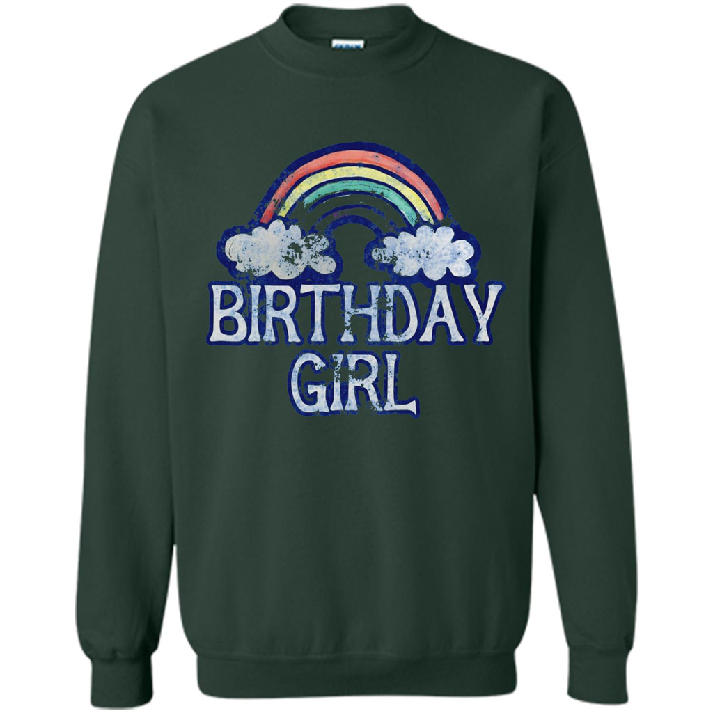 Birthday Girl Rainbow T-shirt Forest Green
