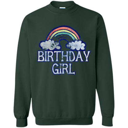 Birthday Girl Rainbow T-shirt Forest Green