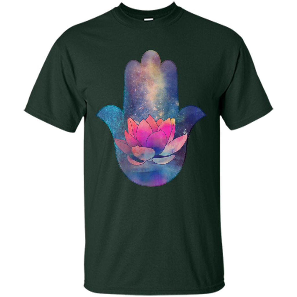 Hamsa Lotus T-Shirt Forest Green