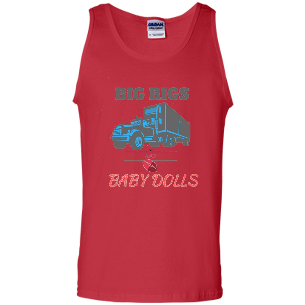 Trucker T-shirt Big Rigs And Baby Dolls Red