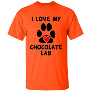 I Love My Chocolate Lab Paw T-shirt Heart Dog Owner T-Shirt