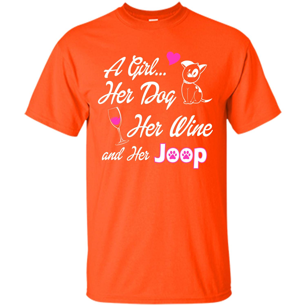 Dog T-shirt A Girl Her Dog Her Wine And Her Joop T-shirt Orange