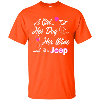 Dog T-shirt A Girl Her Dog Her Wine And Her Joop T-shirt Orange