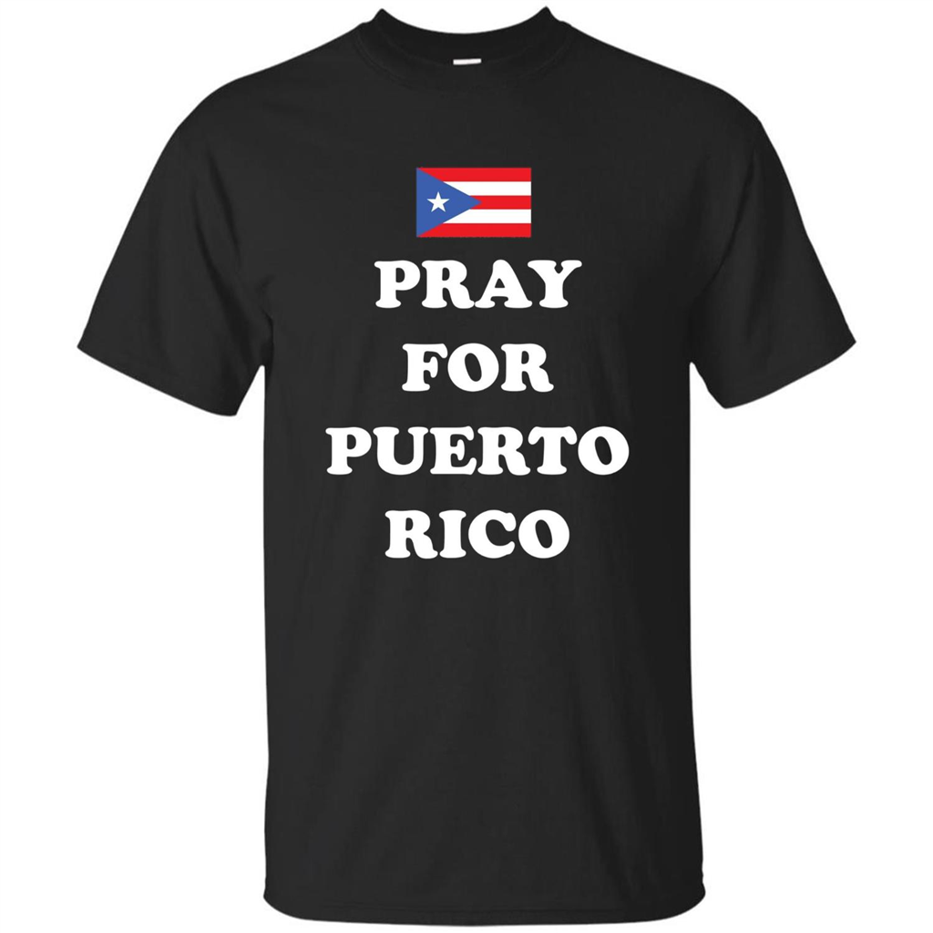 Pray For Puerto Rico Support T-Shirt Black