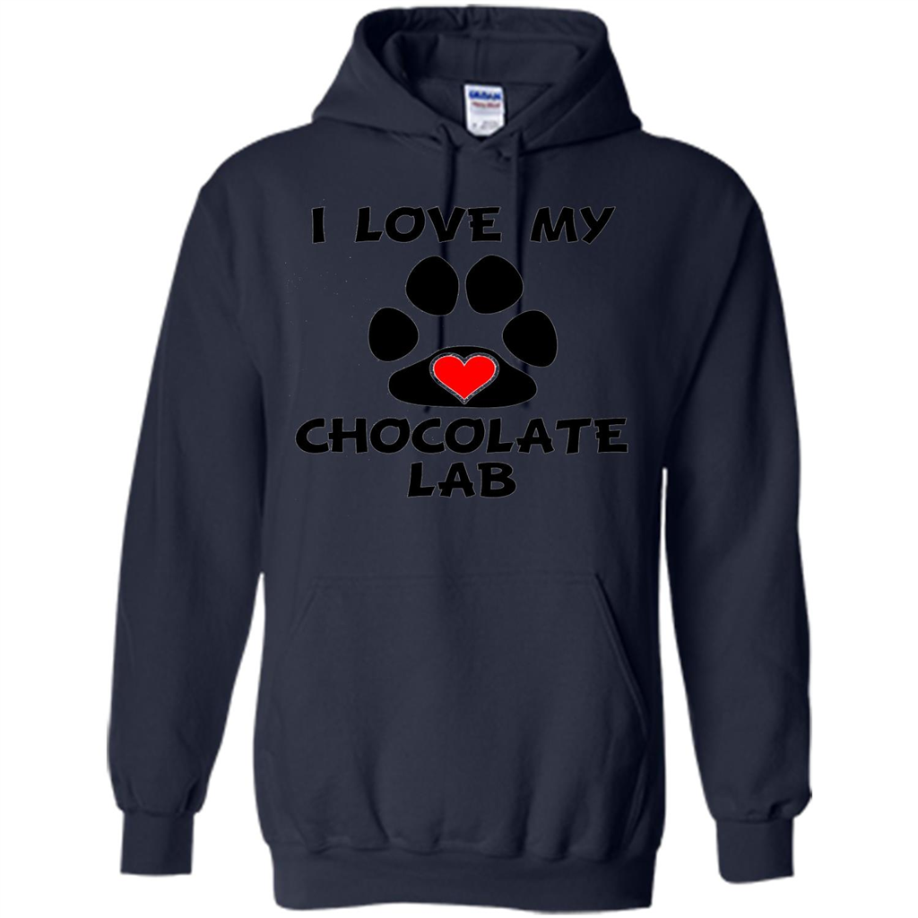 I Love My Chocolate Lab Paw T-shirt Heart Dog Owner T-Shirt Navy