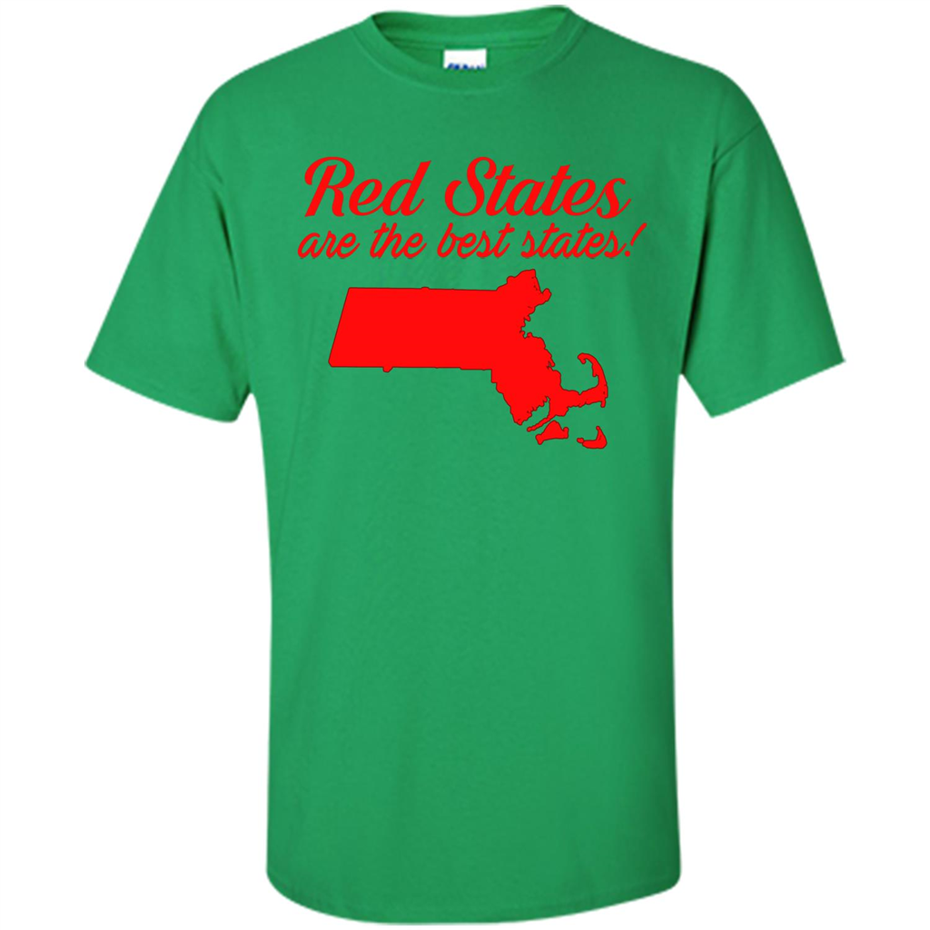 Red Best Massachusetts T-Shirt Irish Green