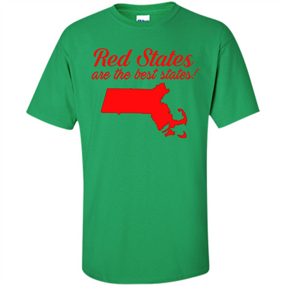 Red Best Massachusetts T-Shirt Irish Green