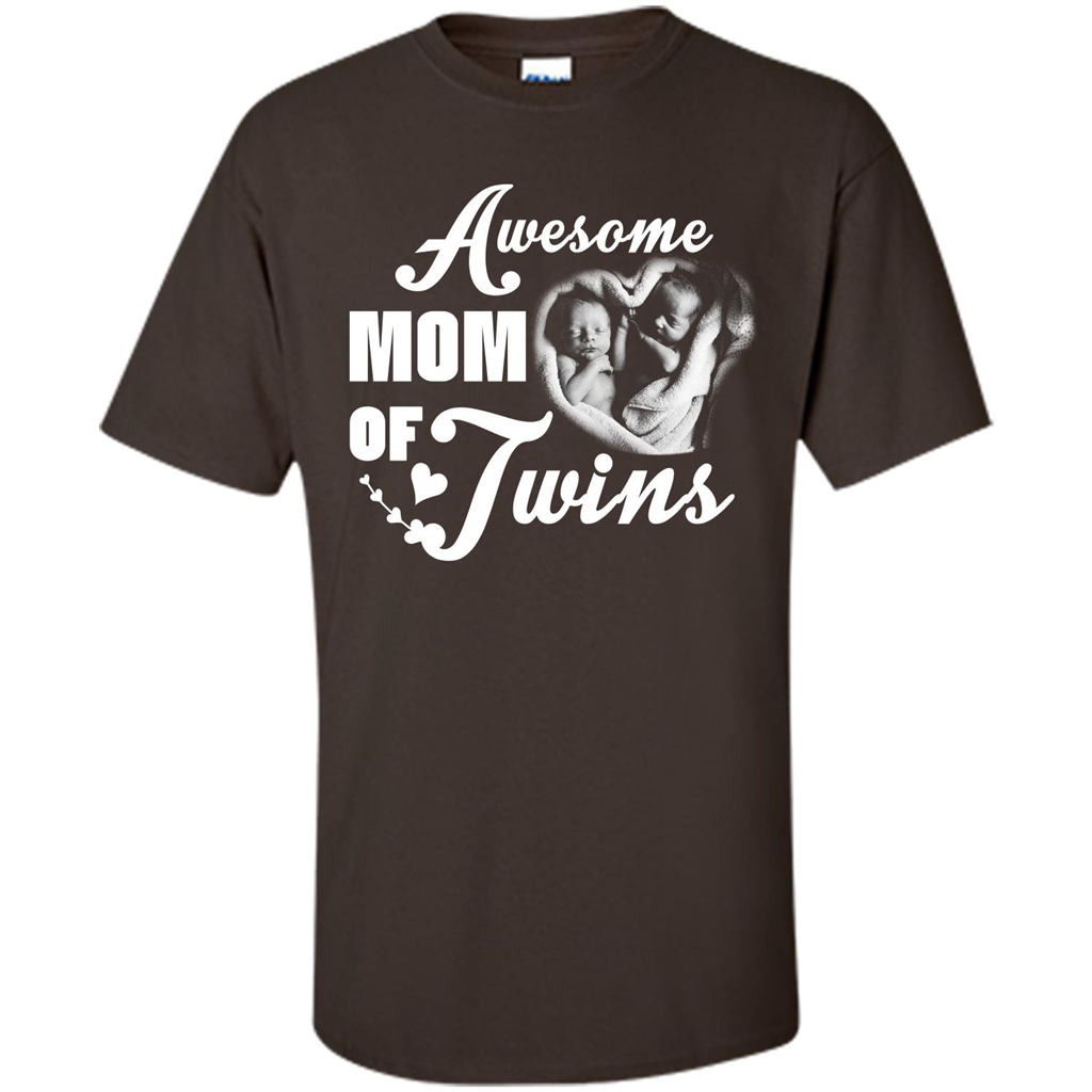 Mommy T-shirt Awesome Mom Of Twins Dark Chocolate