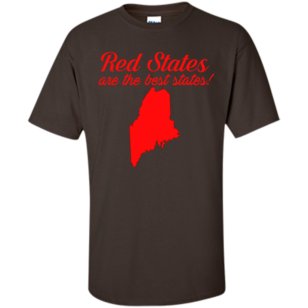 Maine T-Shirt Red States Are The Best States Dark Chocolate