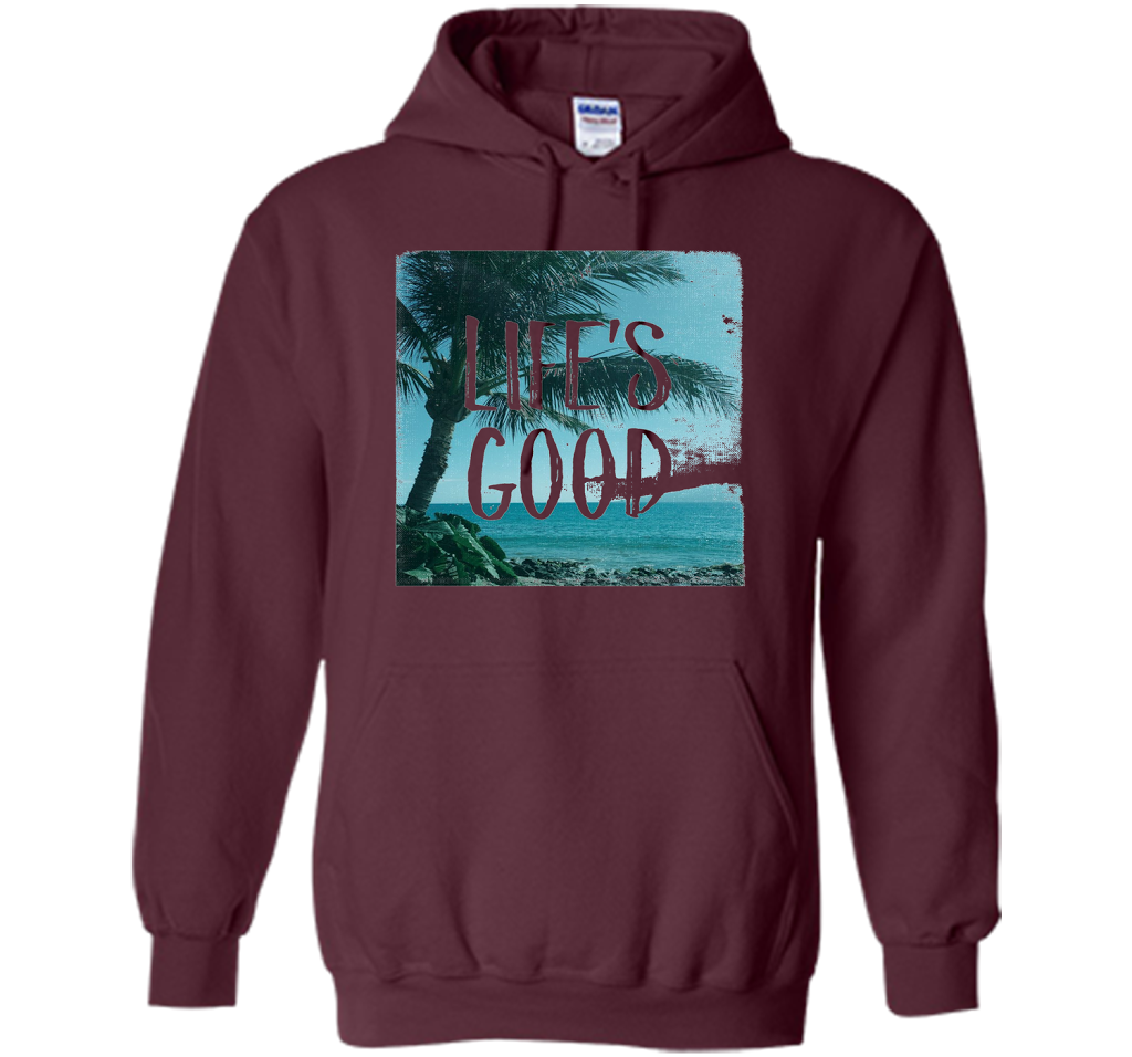 Life's Good Palm Tree T-Shirt cool shirt Maroon