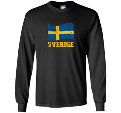 Swedish Flag, Sverige Souvenir Vintage T-Shirt t-shirt Black
