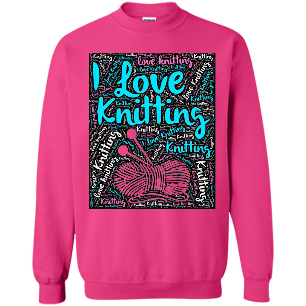 Knitting Wordcloud Knitter T-shirt Love Knitting Heliconia