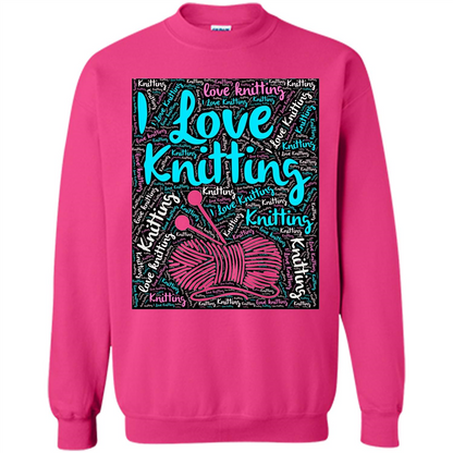 Knitting Wordcloud Knitter T-shirt Love Knitting Heliconia