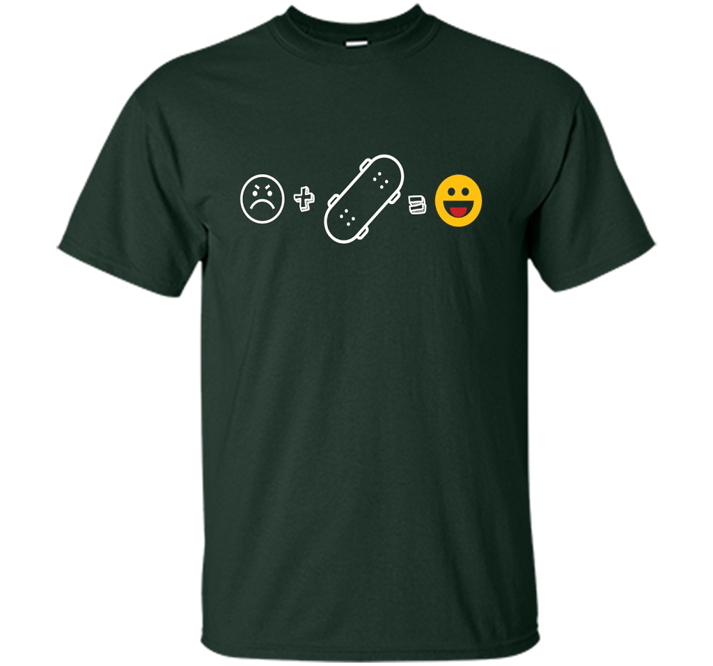Sad Face But Add Skateboard than very Fun Gift T Shirt shirt Forest Green