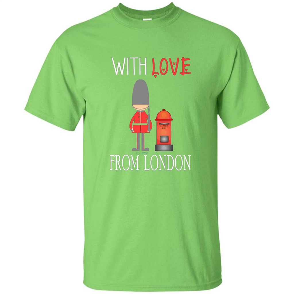 With Love From London England Britain Palace Guard T-shirt Lime