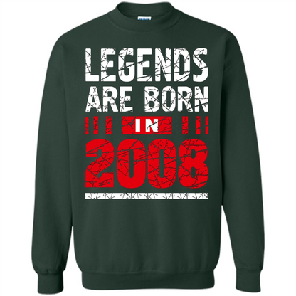 Birthday Gift T-shirt Legends Are Born In 2008 T-shirt Forest Green