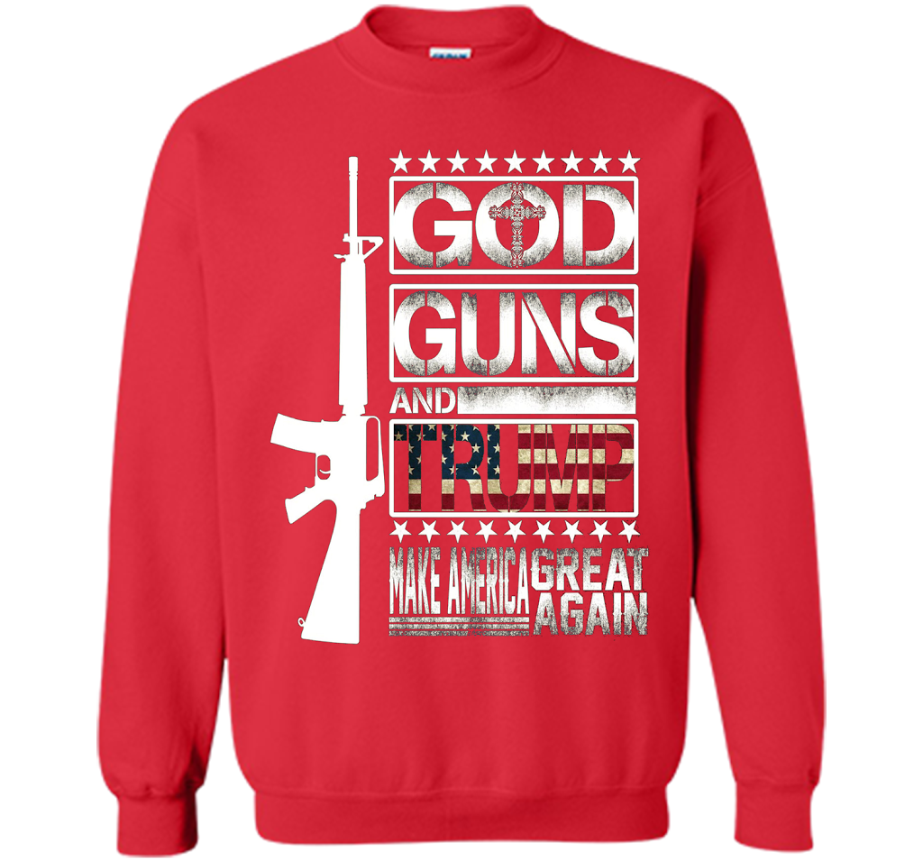 GOD Guns &amp; Trump 2nd Amendment T-Shirt shirt Red