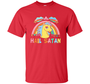 Unicorn Hail Satan Death Metal Rainbown T-shirt