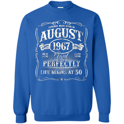 Legends Were Born In August 1967 T-shirt Royal