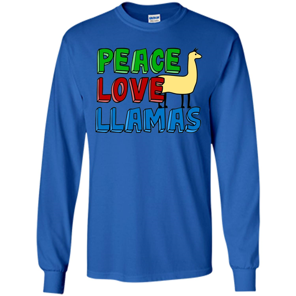 Peace Love Llamas T-shirt Royal